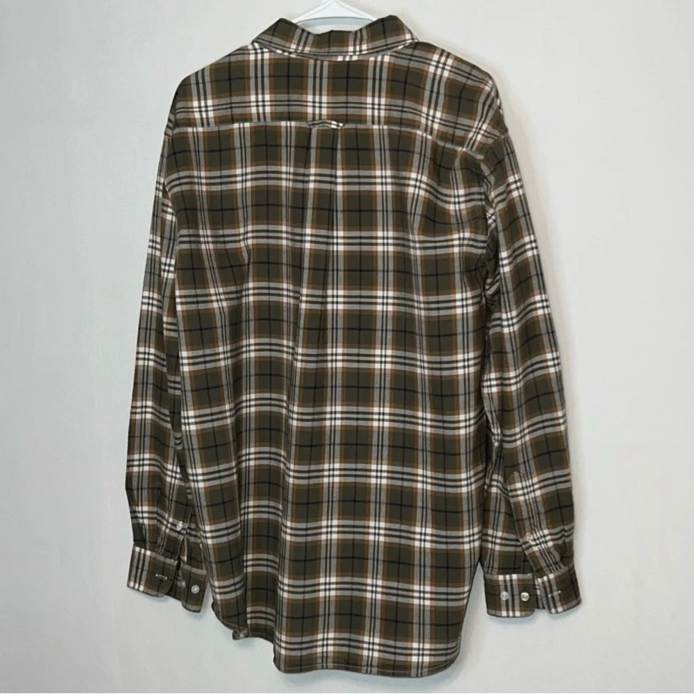 Natural BasiX Men's Cotton Button Down plaid long sleeve Shirt- Checkered XL.